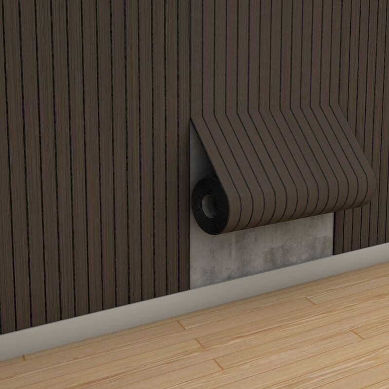 Waterdichte elastische IXPE PVC houtnerf zachte roosterlatpanelen voor schooldecor