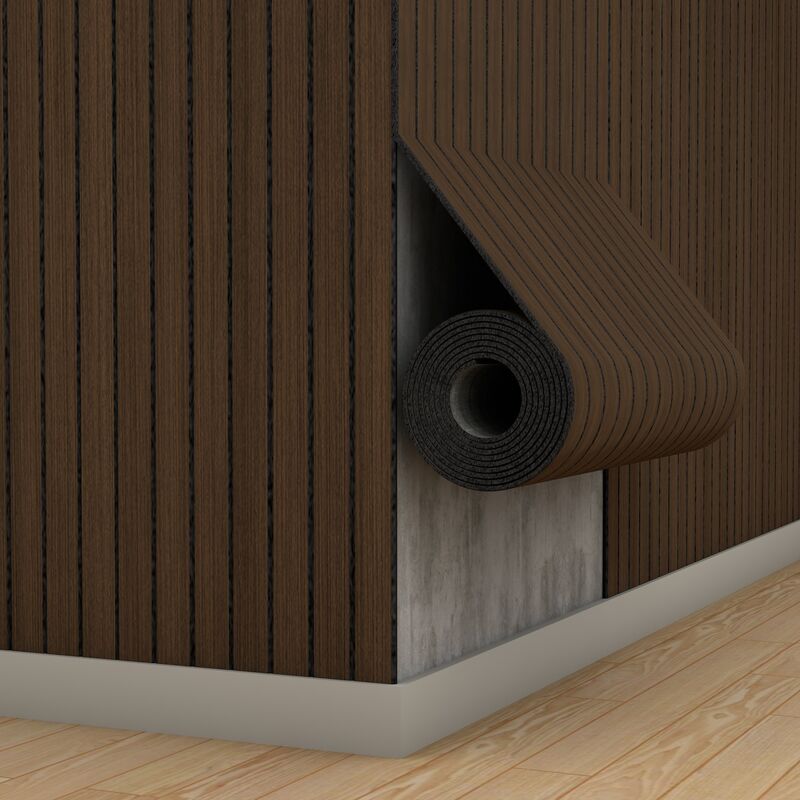 Zachte houten lamellenwandpanelen met IXPE-schuimlaag voor welzijnshuisdecoratie